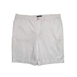 Lauren Ralph Lauren Bermuda Women's 16 Cotton Stretch Shorts White Casual Preppy